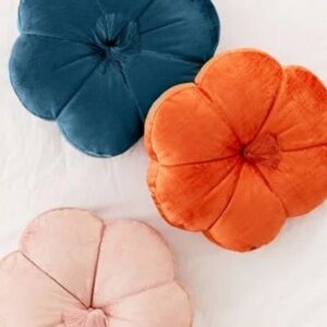 Urban Outfitters Orange Leela Velvet Flower Decorative Pillow